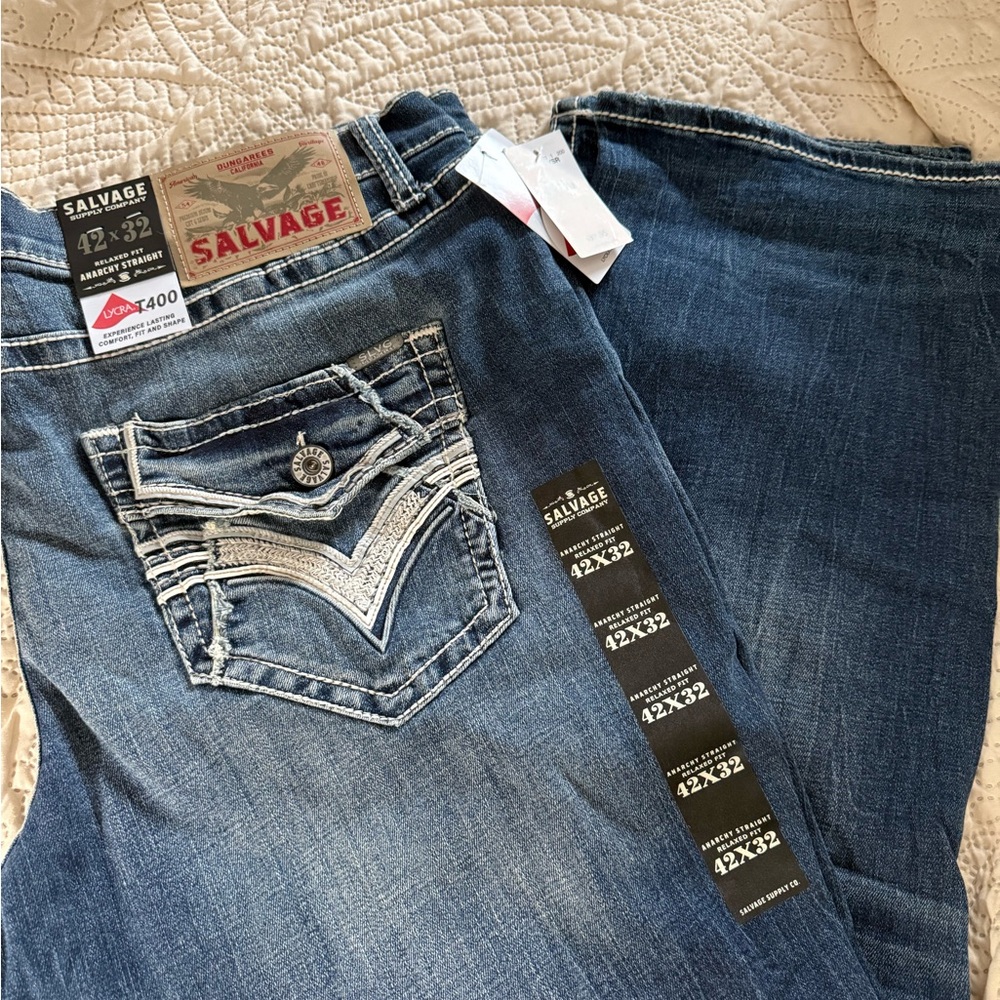 Salvage Women's Dark Blue Boot Cut Jeans